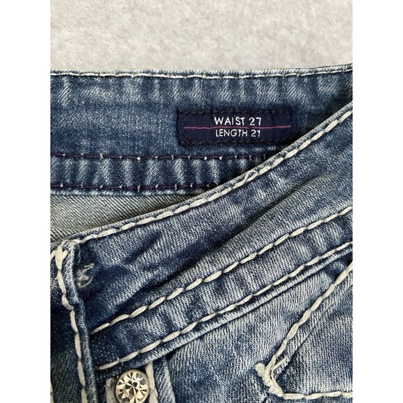 Vigoss Jeans Capri Bling Women's 27 Denim Blue New‎ York Capri Y2K Pants Gems - Picture 14 of 16